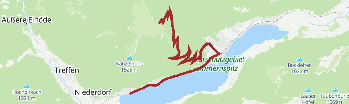 Route map: Vom Ossiacher See zum Feuerberg